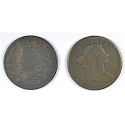 1803 GOOD & 1820 VG+ LARGE CENTS