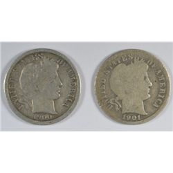 1900-O VG & 1901-S AG/GOOD BARBER DIMES