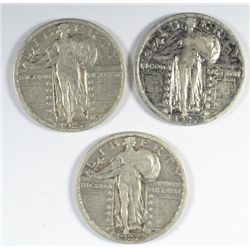 1927 STANDING LIBERTY QUARTERS "GRADING SET" (VG,FINE,VF)