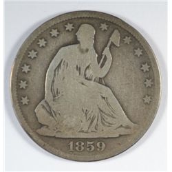 1859-O SEATED HALF DOLLAR GOOD