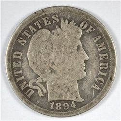 1894-O BARBER DIME GOOD