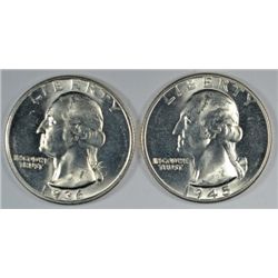 1936 & 1945 BU WASHINGTON QUARTERS