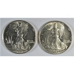 1941 CH BU & 1942 CH BU WALKING LIBERTY HALF DOLLARS