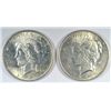 Image 1 : ( 2 ) NICE CIRCULATED PEACE SILVER DOLLARS,  1922-S AND 1923-P