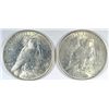 Image 2 : ( 2 ) NICE CIRCULATED PEACE SILVER DOLLARS,  1922-S AND 1923-P