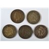 5 DIFFERENT INDIAN HEAD CENTS (60,62,63,64 CN,64 BR) GOODS