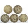 Image 1 : 5 DIFFERENT BARBER QUARTERS (99,00,00-O,01,02) AG-VG