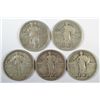 Image 1 : 5-1917 TYPE 1 STANDING LIBERTY QUARTERS "GRADING SET" (AG,GOOD,VG,FINE, VF)