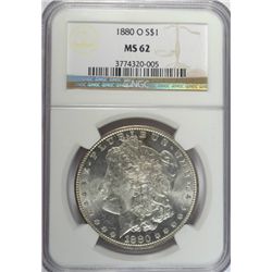 1880 O MORGAN DOLLAR NGC MS62, ITS REALLY 63