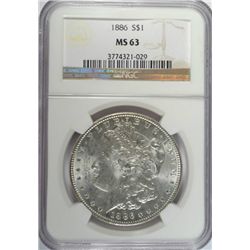 1886 MORGAN DOLLAR NGC MS63