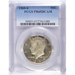 1969-S KENNEDY HALF DOLLAR PCGS PROOF 65 DCAM