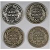 Image 2 : 4- 1914-D BARBER DIMES "GRADING SET" (VG,FINE,VF,XF)