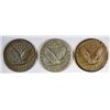 Image 2 : 3- 1927-D STANDING LIBERTY QUARTERS "GRADING SET" (AG,VG,FINE)