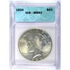 Image 1 : 1934 PEACE DOLLAR ICG MS62 BLAST WHITE