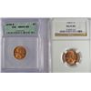 Image 1 : 1948-D NGC MS65 RD & 1949-S ICG MS65 RD LINCOLN CENTS