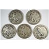 Image 2 : 5 DIFFERENT WALKING LIBERTY HALF DOLLARS ( 20-D,20-S,21-S,23-S,27-S) AG/VG