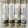Image 2 : ( 5 ) EACH P AND D ROLLS OF MINT WRAPPED 2010 SHIELD  LINCOLN CENTS, ALL GEM BU