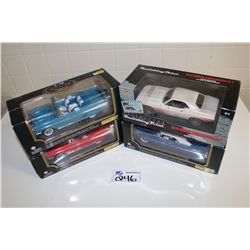 LOT OF 4 DIFFERENT 1:18 SCALE CHEVROLET & DODGE DIE CAST MODELS NEW IN BOX