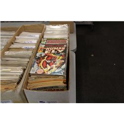 LONG BOX OF MISCELLANEOUS BRONZE TO MODERN COMICS, MIXED GRADES.