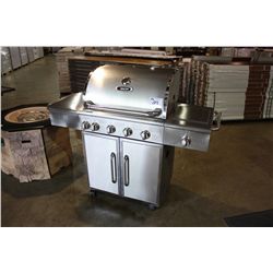 BBQTEK STAINLESS PROPANE BARBECUE WITH MEAT SEARER AND SIDE BURNER