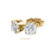 Image 1 : Natural 0.75 ctw Diamond Stud Earrings 14K Yellow Gold