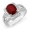 Image 1 : Genuine 3.2 ctw Ruby & Diamond Ring 14K White Gold