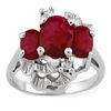 Image 1 : Genuine 3.06 ctw Ruby & Diamond Ring 10K White Gold