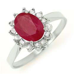 Genuine 1.78 ctw Ruby & Diamond Ring 10k Gold
