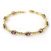 Image 1 : Genuine 3.73 ctw Amethyst & Diamond Bracelet 10K Gold