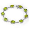 Image 1 : Genuine 20.33 ctw Peridot & Diamond Bracelet White Gold
