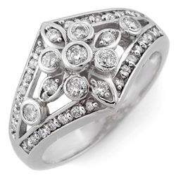 Natural 0.75 ctw Diamond Ring 10K White Gold