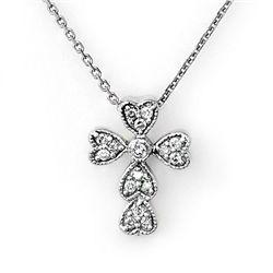 Natural 0.20 ctw Diamond Necklace 14K White Gold