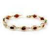 Image 1 : Genuine 6.20 ctw Garnet Bracelet 10K Yellow Gold