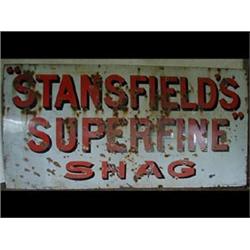 A Stansfield's 'Superfine' Shag Enamel Sign,...