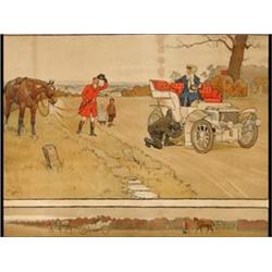 Cecil Aldin, a coloured print, 'A Check', 52...