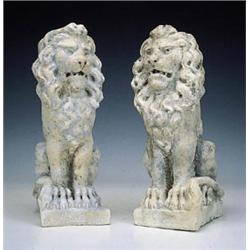 Pareja De Leones De Jard N En Polvo De Piedra S Xx Medidas 39 X