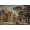 Image 1 : ANTON RADL ( Viena, 1774 - Francfort - Sur - Le -Main , 1852)."Paisaje arbolado con vacas y cazad...
