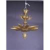 Image 1 : L mpara de diez luces en latón dorado, Ffs.S.XIX. Altura: 70 cms.En forma de estrella y v stago c...