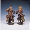 Image 1 : Escuela gallega o asturiana, h.1700.Pareja de  ngeles Altura: 38 cms.Madera de castaño tallada y...