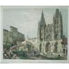 Image 1 : Par de litograf¡as coloreadas del siglo XIX representando la Catedral de Burgos y el pórtico de u...