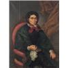 Image 1 : JOS VALLESPIN Y AIVAR ( Madrid, mediados S.XIX)."Retrato de dama de medio cuerpo, sentada, con u...