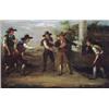 Image 1 : ESCUELA ANDALUZA, S. XIX."Jugandores de petanca" Oleo/lienzo. 34,5 x 52,5 cms.Sin marco. Salida E...