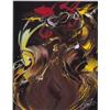 Image 1 : MANUEL VIOLA ( Zaragoza 1916 - Madrid 1987)."Pelea de gallos" Oleo/tablex. 24 x 14 cms.Firmado  n...