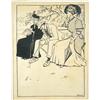 Image 1 : RICARDO OPISSO ( Tarragona 1880- Barcelona 1966)."Personajes en un parque" Tinta china/papel. 25,...