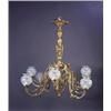 Image 1 : L mpara de techo de seis luces en bronce dorado.Trabajo español, ffs. S. XIX. Altura aproximada:...