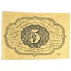 Image 2 : 1862 FIVE CENT POSTAGE CURRENCY
