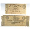 Image 1 : 1861 TEN CENT BANK OF TENNESSEE NOTE & 1863 TEN CENT STATE OF ALABAMA NOTE