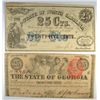 Image 1 : 1863 TWENTY-FIVE CENT STATE OF GEORGIA NOTE & 1864 TWENTY FIVE CENT STATE OF