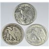 Image 2 : 3 DIFFERENT WALKING LIBERTY HALF DOLLARS ( 18-S, 37-S, 41) VG-AU