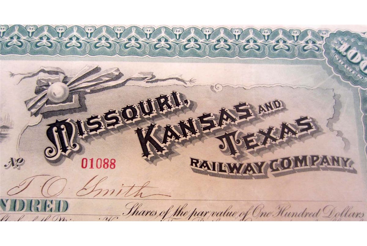 Sold at Auction: Missouri, Kansas & Texas Railway (OU John D. Rockefeller), New York